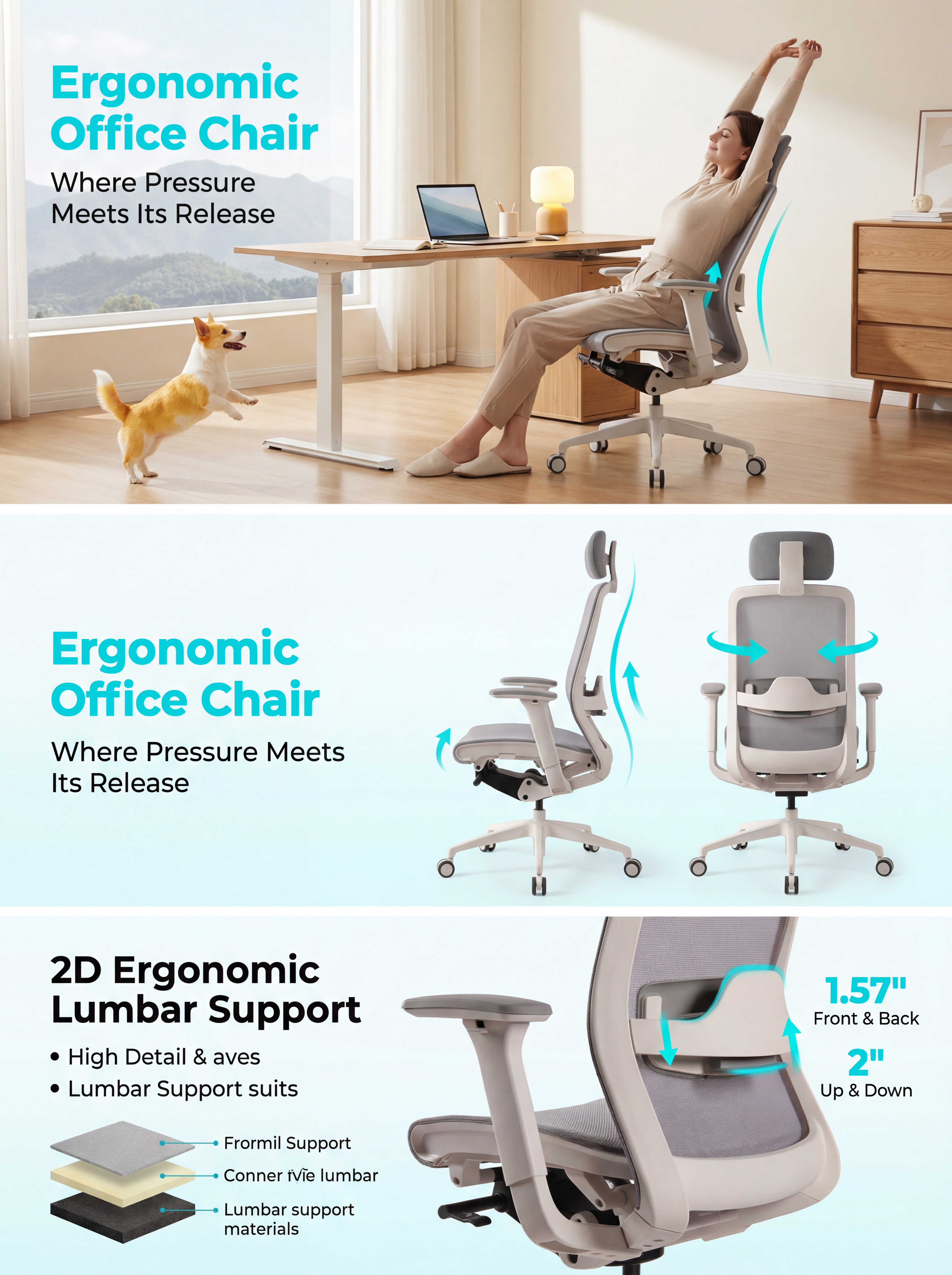 人体工学护脊办公椅